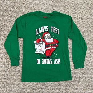 Holiday Time Kid's Santa's‎ list long sleeve Green S Christmas Holiday